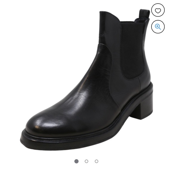 AGL Leather Chelsea Heeled Ankle Boot Western Combat Block Heel Bootie 40 - Picture 7 of 8